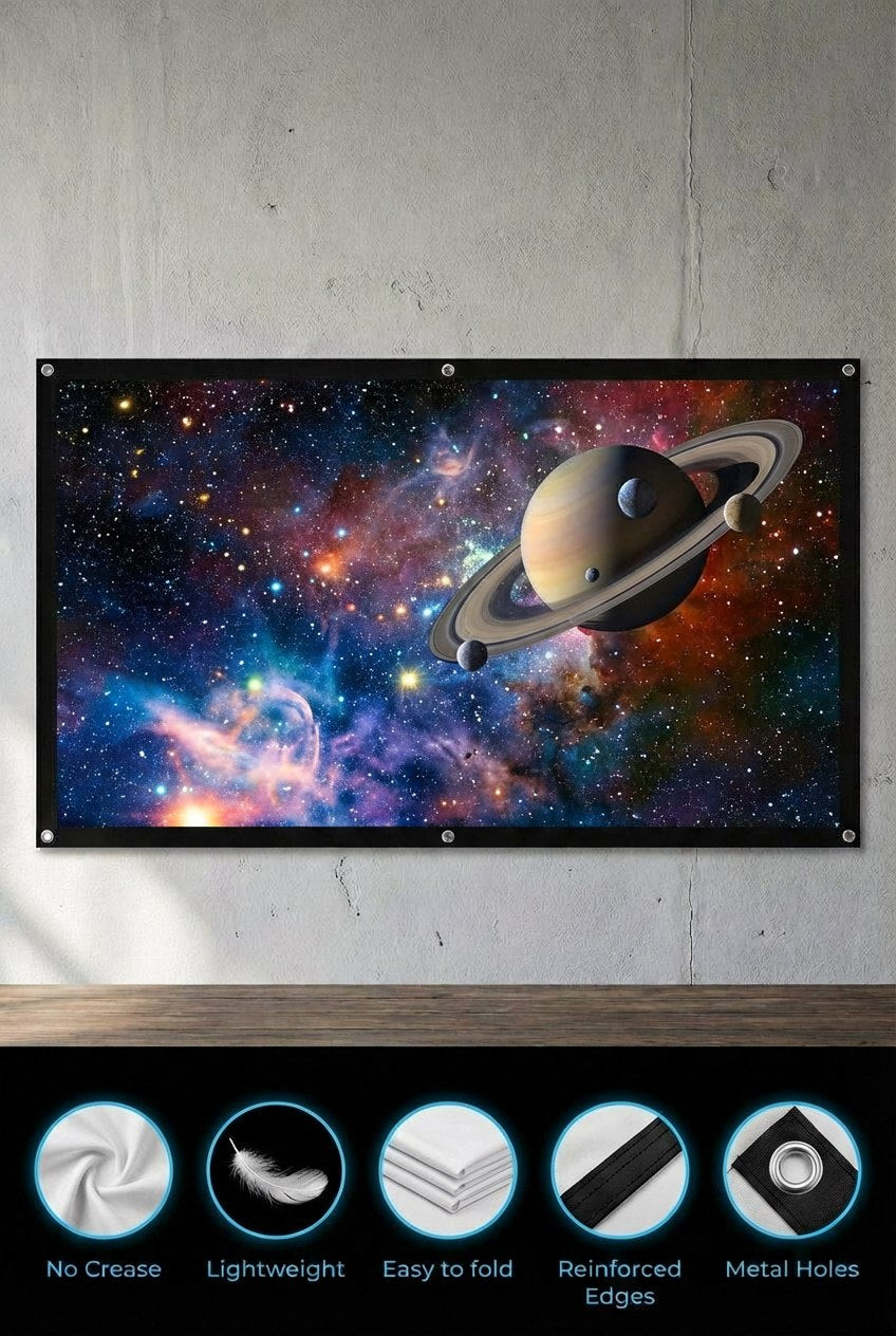 100” Portable Projector Screen 16:9 | Foldable & HD Display