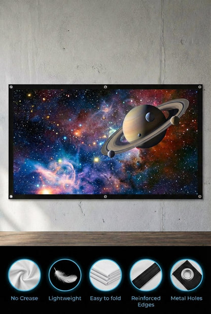 100” Portable Projector Screen 16:9 | Foldable & HD Display
